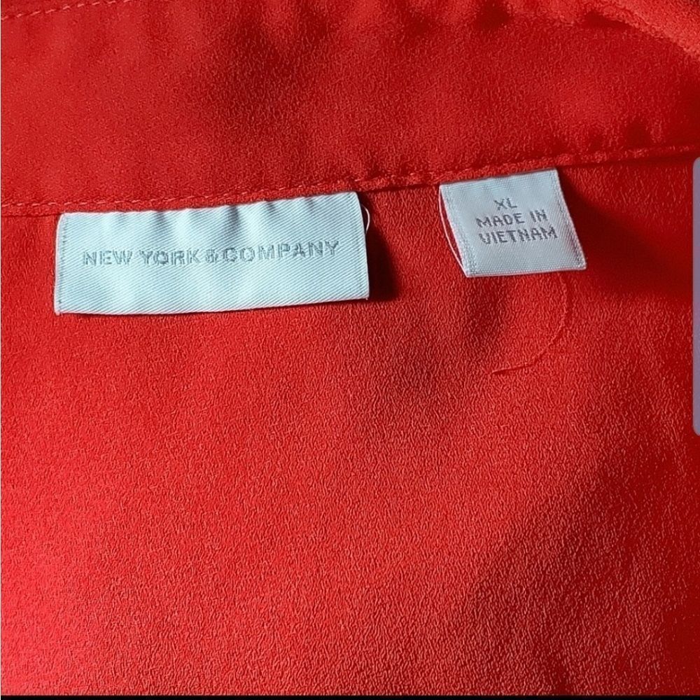 New York & Company button long sleeve blouse - Picture 4 of 8